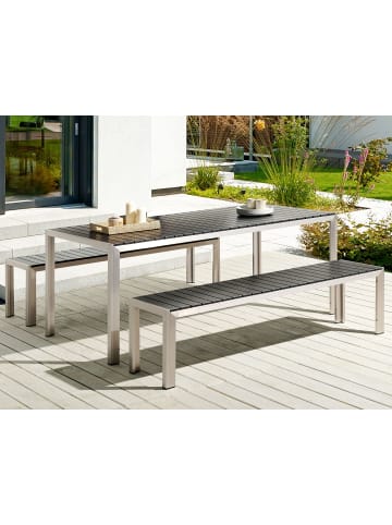 Beliani 3-tlg Gartentisch Set NARDO in Schwarz/Silber