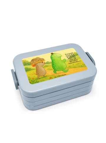 Mr. & Mrs. Panda Brotdose Schildkröte Maus Design mit Spruch in Blau Pastell