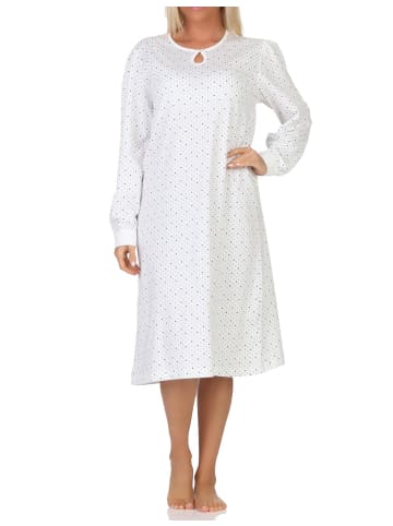 NORMANN Nachthemd langarm Punkte Tupfen - 81942 in blau