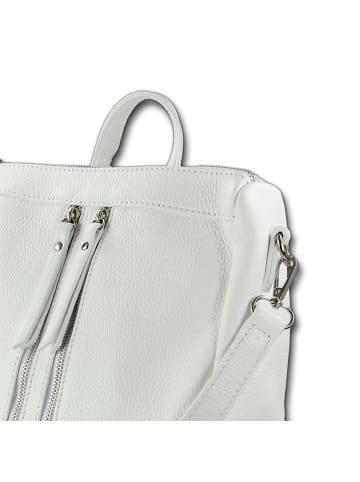 Toscanto Leder Cityrucksack Toscanto Rucksack weiß ca. 30cm