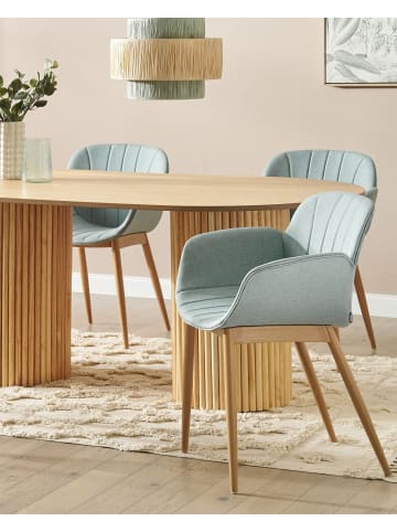 Beliani 2er-Set Esszimmerstuhl ALICE in Grün/Braun