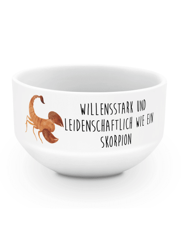 Mr. & Mrs. Panda Müsli Schale Sternzeichen Skorpion mit Spruch in Weiß