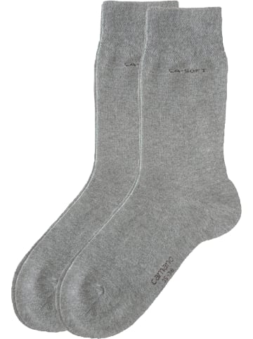 camano Baumwolle Unisex-Socken 2 Paar mit Softbund ca-soft in grau