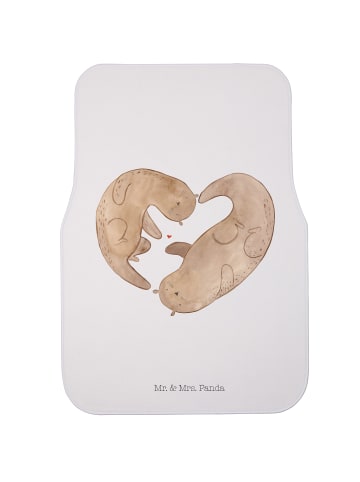 Mr. & Mrs. Panda Fußmatte Fürs Auto Otter Herz ohne Spruch in Weiß