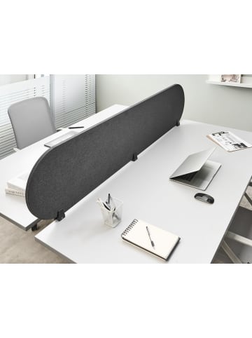 Beliani Schreibtischtrennwand SPARKY in Grau - (W) 180 x (H) 40 x (L) 2 cm