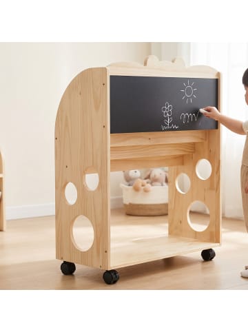 relaxdays Bücherregal Kinder "Bär" in Natur - (B)70 x (H)85 x (T)29,5 cm