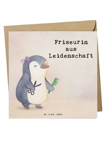 Mr. & Mrs. Panda Deluxe Karte Friseurin Leidenschaft Design mit ... in Weiß