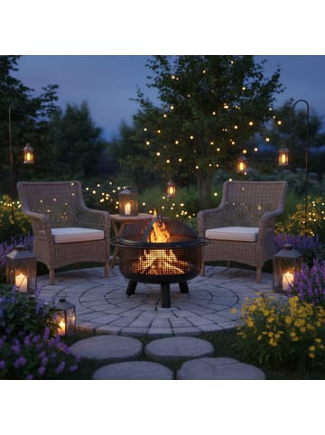 relaxdays Feuerschale in Schwarz - Ø 60 cm