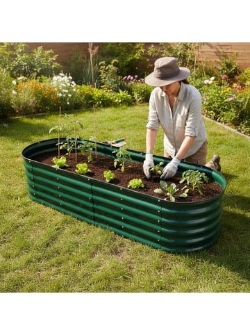 relaxdays Hochbeet in Grün - (B)240 x (H)45 x (T)60 cm