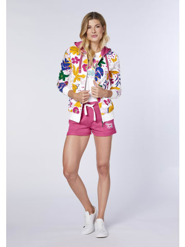 Oklahoma Jeans T-Shirt mit Blumenprint in Weiß