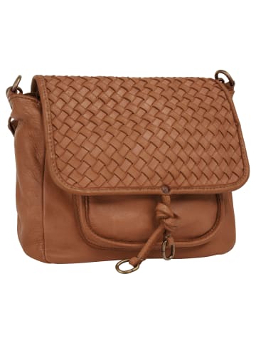 Samantha Look Umhängetasche echt Leder in cognac