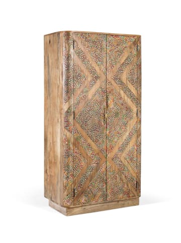 Giner y Colomer Kleiderschrank aus massivem Mangoholz mit zwei Türen 170 cm in Brown