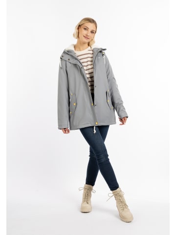 Schmuddelwedda Regenjacke Mit Teddyfutter in GRAU