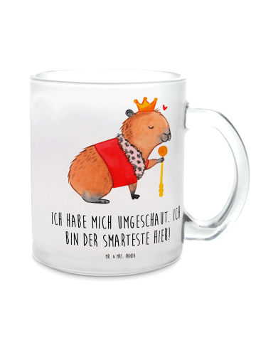 Mr. & Mrs. Panda Teetasse Capybara König mit Spruch in Transparent