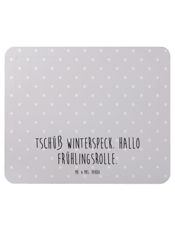 Mr. & Mrs. Panda Mauspad Otter Bauch mit Spruch in Grau Pastell
