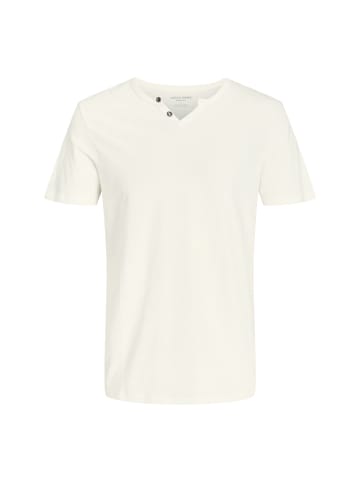Jack and Jones 1er Pack JJESPLIT Neck Tee SS in Ivory
