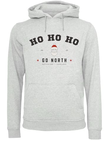 F4NT4STIC Hoodie Ho Ho Ho Santa Claus Weihnachten in grau meliert