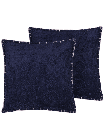 Beliani 2er-Set Dekokissen MELUR in Blau
