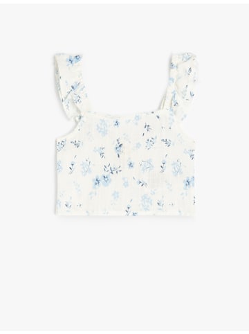 KOTON BLUSE SS in Beige Gemustert