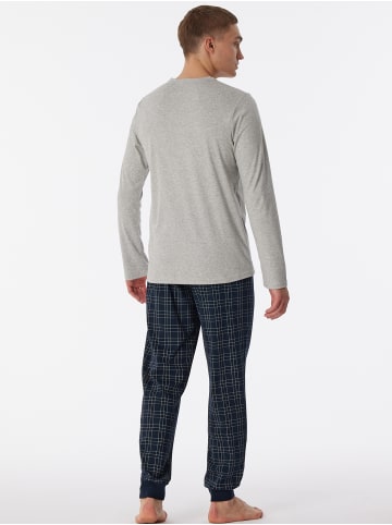 Schiesser Pyjama Fine Interlock in grau-mel.