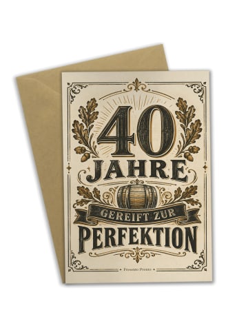 Mr. & Mrs. Panda Geburtstagskarte Whiskylabel Vintage Design mit... in Weiß
