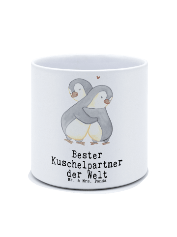 Mr. & Mrs. Panda Pflanzkübel Pinguin Bester Kuschelpartner der W... in Weiß