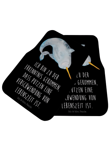 Mr. & Mrs. Panda Automatte Narwal mit Spruch in Schwarz