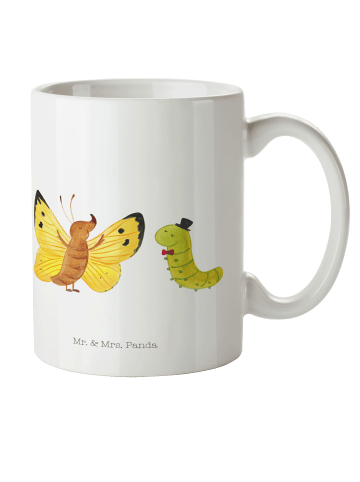 Mr. & Mrs. Panda Trinkbecher Raupe Schmetterling ohne Spruch in Weiß