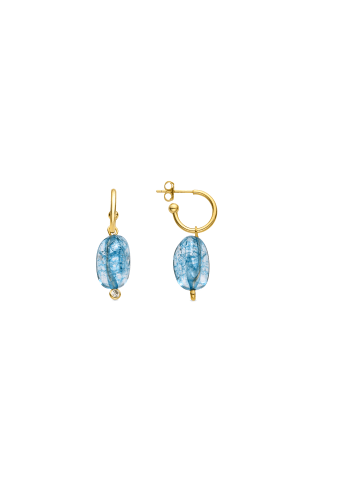 Luxenter Ohrringe aus 925er Sterlingsilber und blauem Kristall mit 18k Goldveredelung