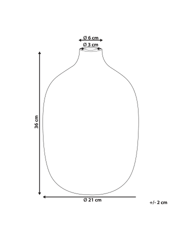 Beliani Blumenvase VIGO in Grau/Weiß - (W) 21 x (H) 36 x (L) 21 cm