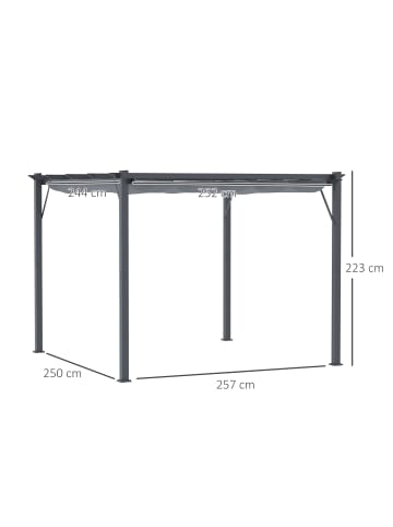 Outsunny Pergola 300L x 300B x 223H cm Kohlegrau+Dunkelgrau