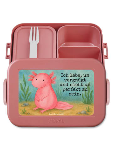 Mr. & Mrs. Panda Lunchbox Axolotl Niedlich Design mit Spruch in Rot Pastell