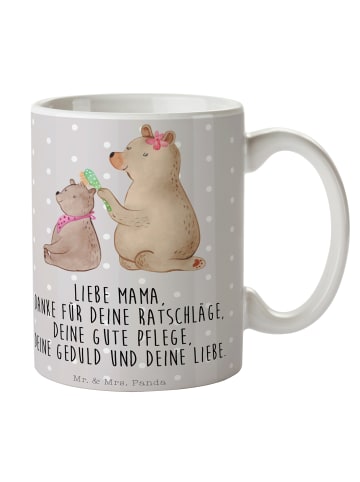 Mr. & Mrs. Panda Teetasse Bär Kind mit Spruch in Grau Pastell