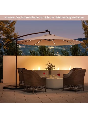 COSTWAY Sonnenschirm 300 cm mit LED in Braun