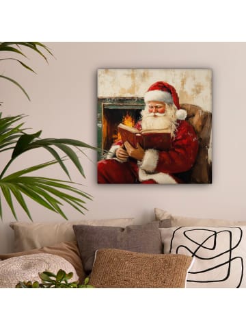 MuchoWow Leinwand Bilder Dunkelrot