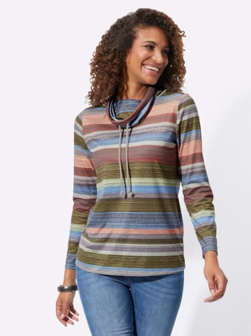 WITT WEIDEN Rollkragenshirt in schilf-papaya-geringelt