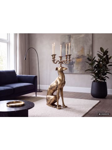FineBuy Kerzenständer in Gold / Aluminium / 26x40x69