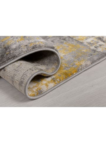 KADIMA DESIGN Abstrakte Kunst-Teppiche in Premium-Qualität in Gelb-Grau
