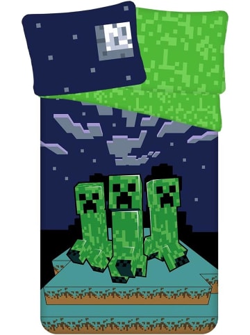 JERRY FABRICS Minecraft Bettwäsche Set Bettbezug, 140x200 + 70x90, 100% Baumwolle