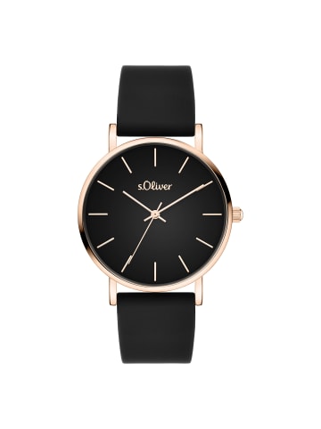 s.Oliver Armbanduhr Modern Statement in schwarz