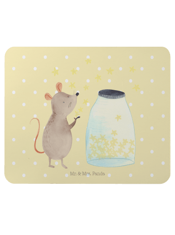 Mr. & Mrs. Panda Mauspad Maus Sterne ohne Spruch in Gelb Pastell