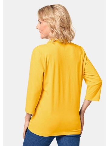 GOLDNER Baumwollshirt mit Glanzakzenten in honig