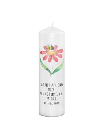 Mr. & Mrs. Panda Kerze Hummel Blume mit Spruch in Weiß