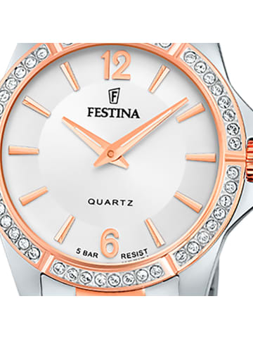 Festina Analog-Armbanduhr Festina Mademoiselle silber, rosé mittel (ca. 35mm)