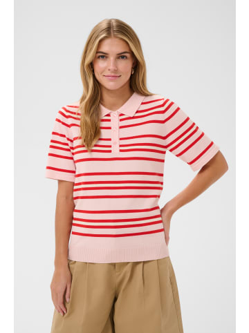 SAINT TROPEZ Strickpullover PilaSZ Gerade Passform in Chalk Pink Red Multi Stripe