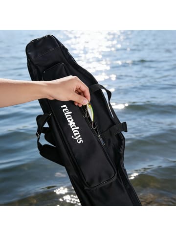 relaxdays Angeltasche Rutentasche in Olivgrün - 130 cm
