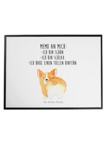 Mr. & Mrs. Panda Schreibunterlage Corgi Po mit Spruch in Weiß