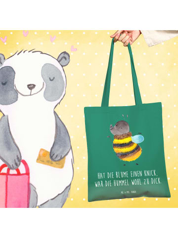Mr. & Mrs. Panda Einkaufstasche Hummel flauschig mit Spruch in Mint