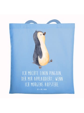 Mr. & Mrs. Panda Schultasche Pinguin mHerzieren mit Spruch in Sky Blue