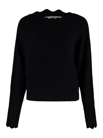 Hailys Pullover Langarm Locker Geripptes Design in Schwarz-2
